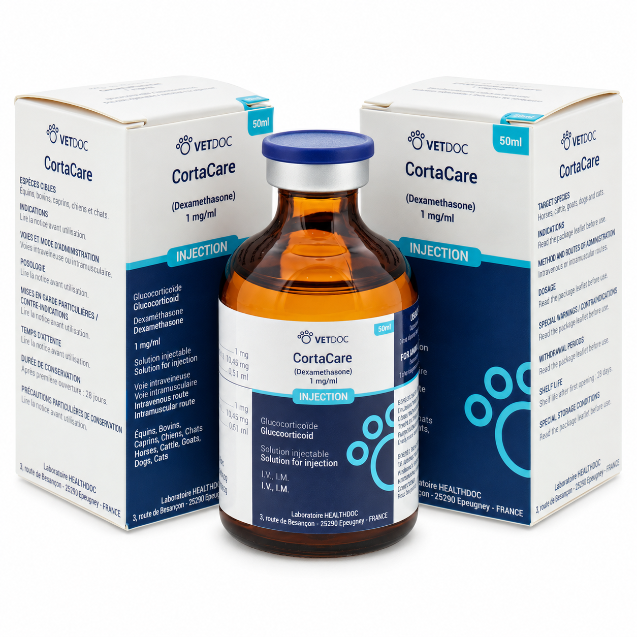 CortaCare VETDOC — Boîtes et flacon — présentation